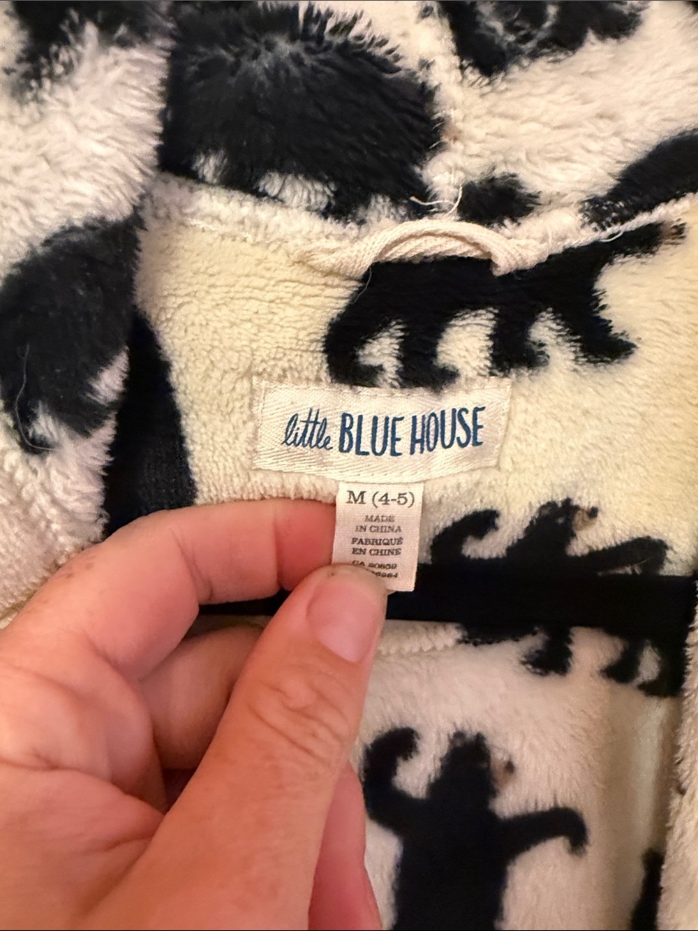 Mom & Me Hooded Fleece Robe with Black Bear Print - Picture 9 of 14